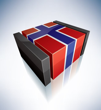 3D flag of Norway
