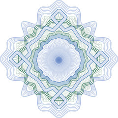 Guilloche Rosette for Certificate or Diploma, Currency and Finan