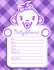 Purple Baby Girl Invitation