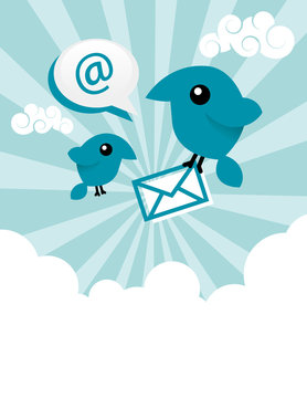 Blue Email Birds