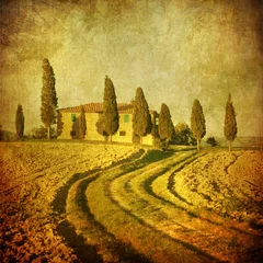 Foto auf Acrylglas Vintage toskanische Landschaft © javarman