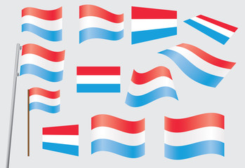 set of flags of Luxembourg vector illustration