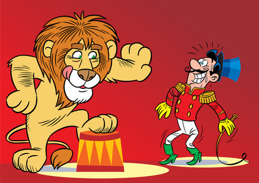 Lion in the circus
