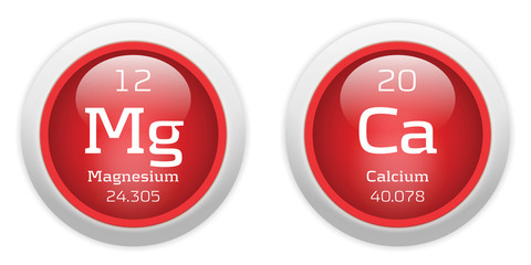 Magnesium and Calcium red glossy web buttons