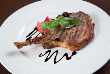 Grilled Pork chops. Meat on the bone.