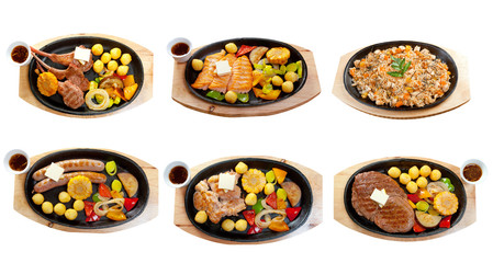 Food set japanese food beef,fish steak