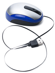 blau_schwarz_silberne_computer_maus