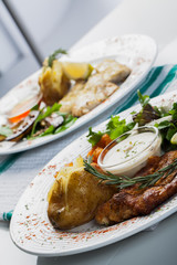 Chicken and potato skins