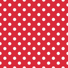 Red background retro seamless vector pattern polka dots