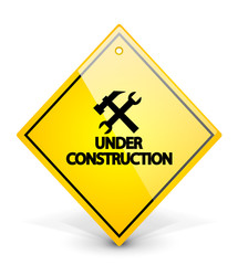 Under construction yellow sign