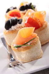 canapes appetizer, buffet food