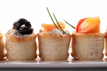 canapes appetizer, buffet food