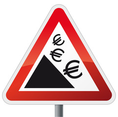 Schild Euro fällt