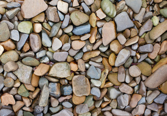 Colourful pebbles on the beach
