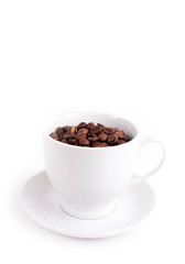 cup with coffee beans