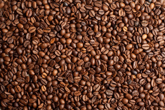 Fototapeta Coffee beans closeup background