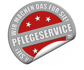 Schild graurot rund cu rt PFLEGESERVICE