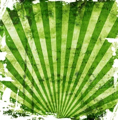 Stickers pour porte Poster vintage rayons de soleil vert grunge