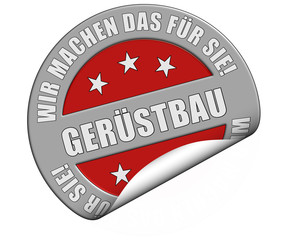 Schild graurot rund cu rt WMDFS GERÜSTBAU