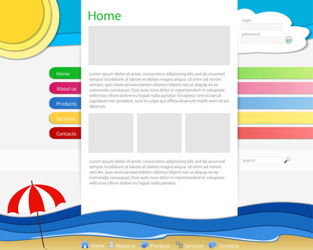 colorful sea website template - sitoweb