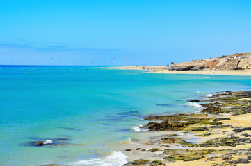 Strand von Sotavento auf Fuerteventura, Kanarische Inseln, Spanien