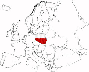 flag of country on map