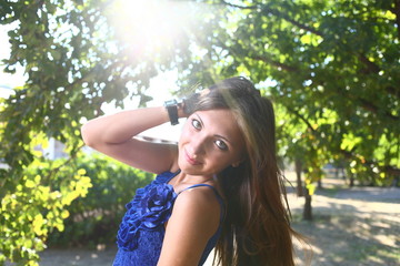 Naklejka premium Portrait of a sexy young female Outdoor