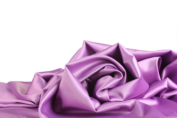 violet silk drape isolated on white