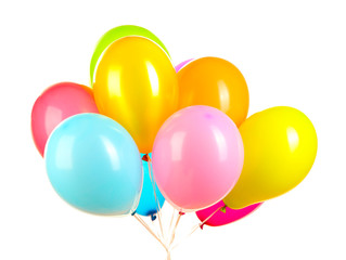 colorful balloons isolated on white