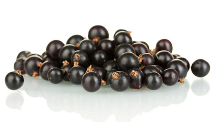 Fresh black currant isolated on white