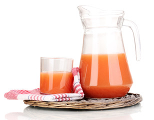 Grapefruit juice and grapefruit isolated on white