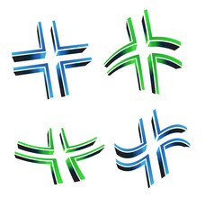 Vector illustration of 3D cross