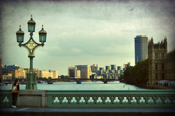 Landscape, River Thames, London - obrazy, fototapety, plakaty
