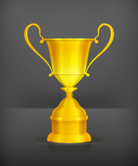 Gold trophy, vector