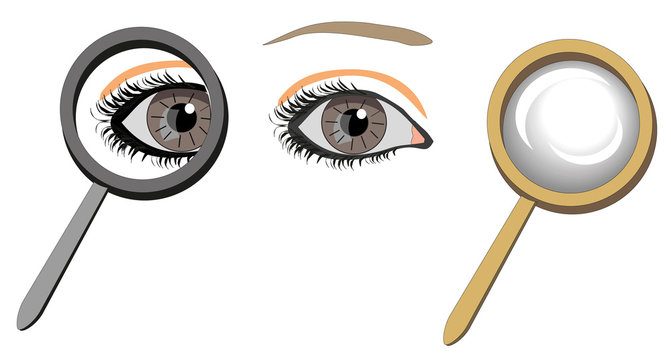 manifying glass with eye