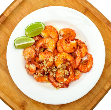 Fried King Prawns Served in Plate