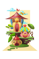 Naklejka premium Clown House