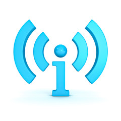Information and wifi icon isolated on white background