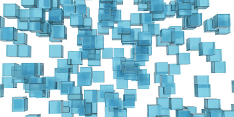 Abstraction of the blue ice cubes