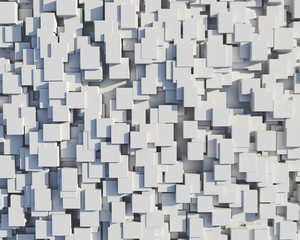 Wall of white cubes