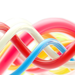 Abstract glossy spiral twirls background