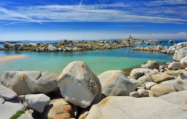 Photo sur Plexiglas Anti-reflet Plage de Palombaggia, Corse plage et rochers