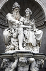 Vienna, Neptune Fountain next to Albertina Museum