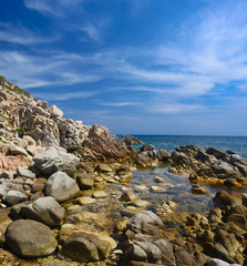 Fototapeta na wymiar Sardynia, dziki i samotny brzeg