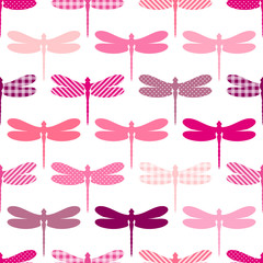 Pink Mix Dragonflies Pattern Seamless Pattern © Jan Engel