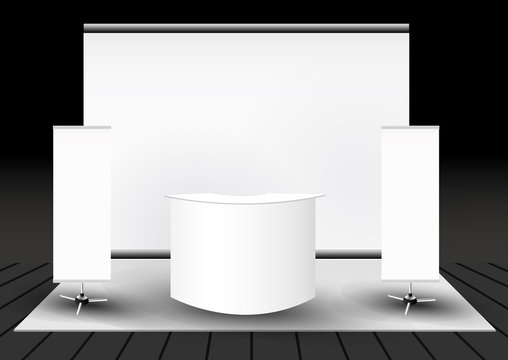 Blank trade exhibition stand booth