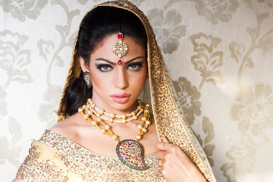 portrait of a beautiful Indian bride