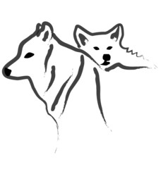Dogs or Wolfs silhouettes vector