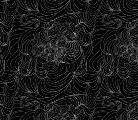 Vector seamless abstract hand-drawn pattern with waves