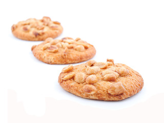 Cookies with nuts isolated over white